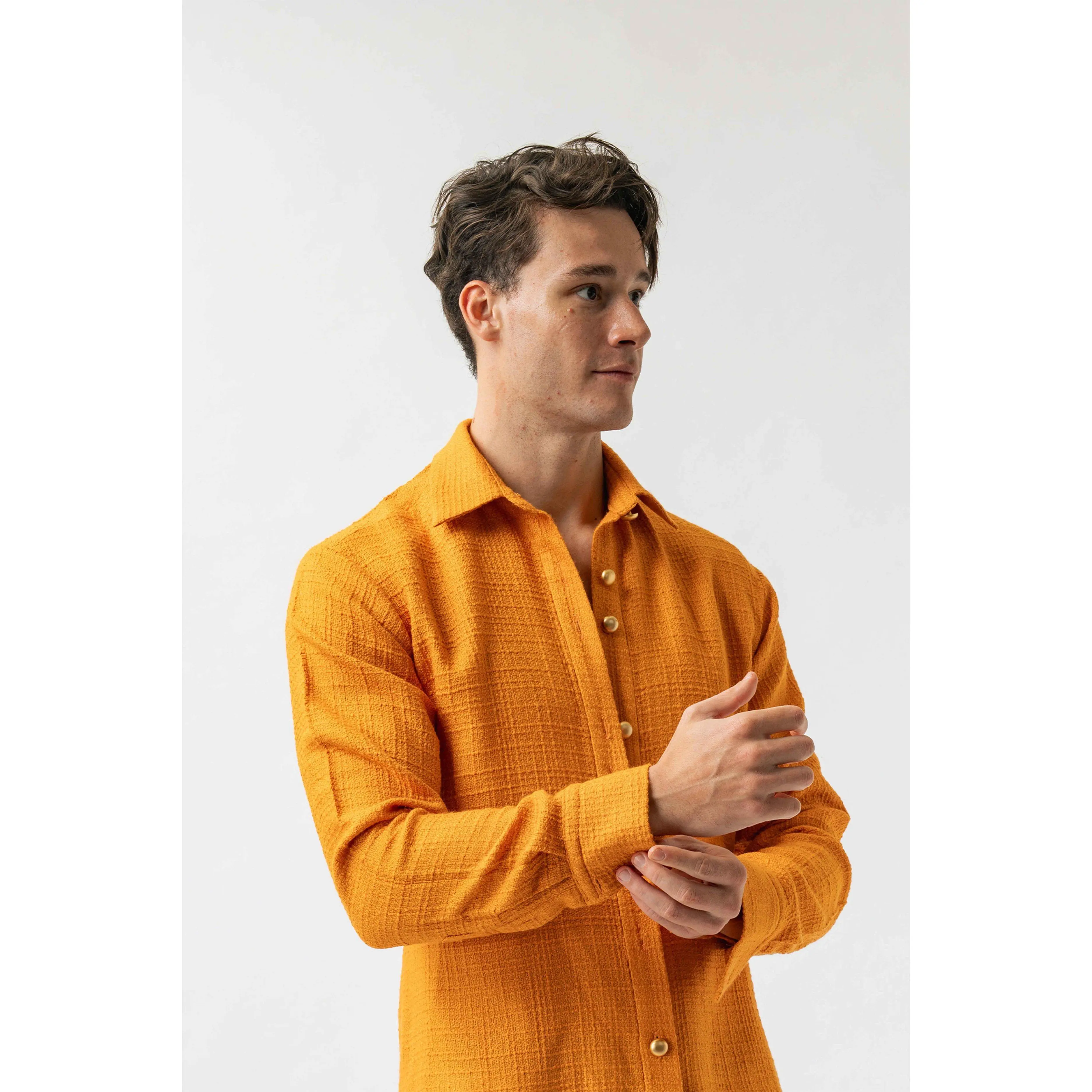 Men's Orange Wool Shirt