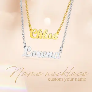 Custom4U Name Unique Necklace Simple Find Your Name Pendant Gift for Women With 16+2''/40+5cm Chain