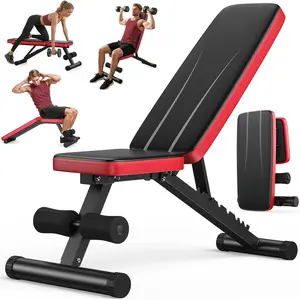 Adjustable Weight Bench for Home Gym, 660LBS Capacity Workout Bench with 8 Backrests for Chest Shoulders Arms, Compact and Foldable Strength Bench for Small Space Apartment Room