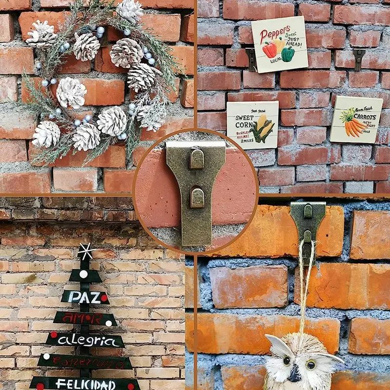 Brick Hook Clips-Bricks Hook Clip for Hanging Outdoors Wall Pictures, Brick Hangers Fastener Hook Brick Clamps 4PCS