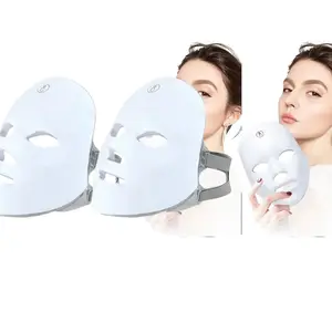 USB Charge 7 Colors LED Facial Mask, 2pcs Photon Skin Rejuvenation Mask for Daily Care, Face Skin Care Product for Women & Girls, Facial Beauty Massagers