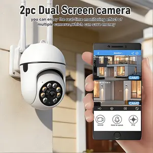 2 Pack Front Door Camera AI Home Security Camera 2.4GHz Wireless WiFi Indoor Security Camera Easy Installation Quick Pairing Full Color Night Vision Two Way Audio Motion Detection Security System Ideal for Home Security
