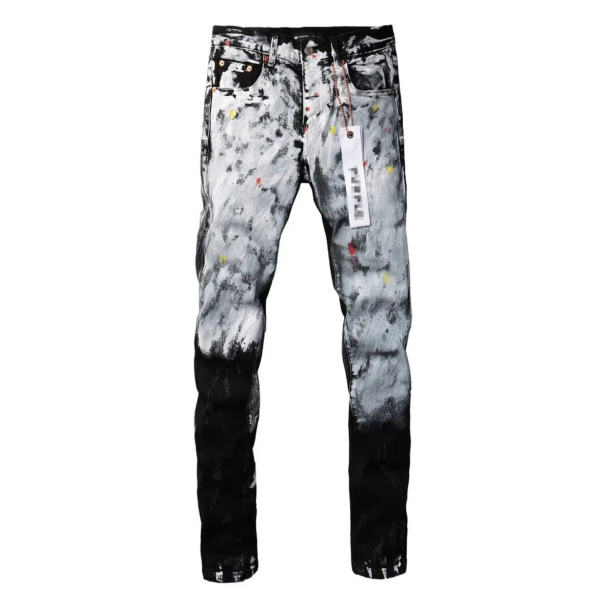 Men's All-Seasons Cotton Denim Pants, Menswear Fabric - 2026 Light Luxury Striped Stretch Slim Printed Zipper Casual Straight Elegant Trousers