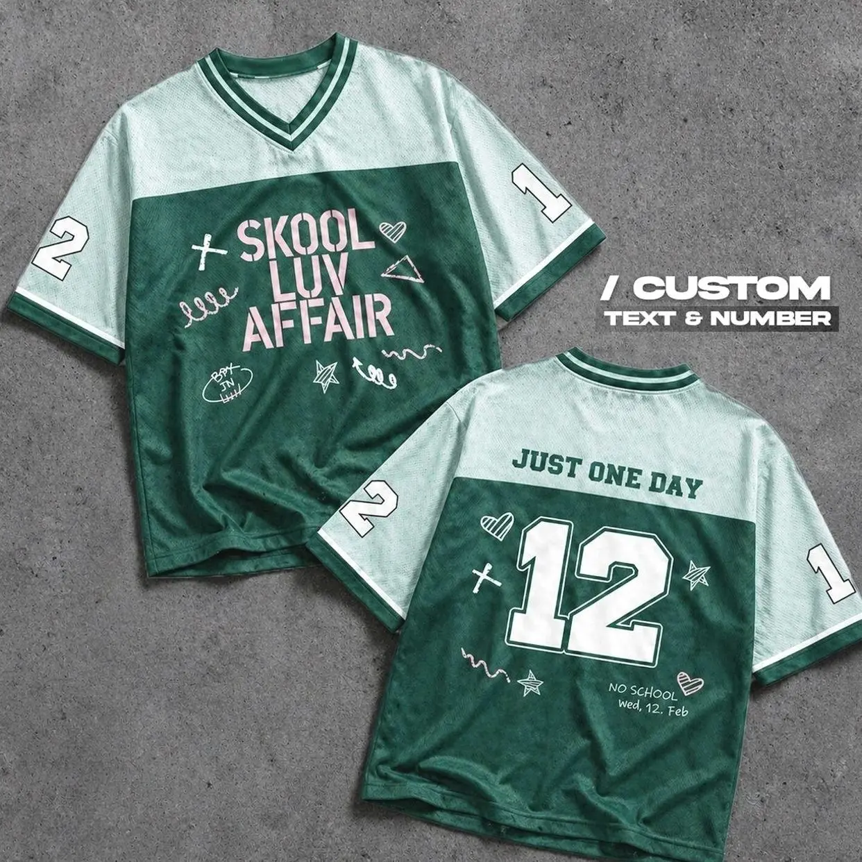 Group Skool Luv Affair Football Mesh Jersey Shirt, Bangtan Arirang World Tour Concert Outfit