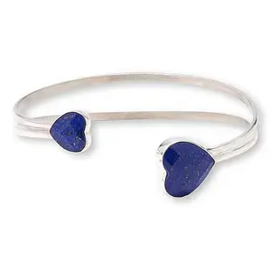 Mine Finds by Jay King Lapis Sterling Silver Bypass Cuff Bracelet