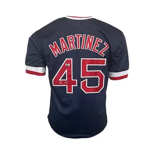 Pedro Martinez Signed Custom Boston Blue Baseball Jersey Beckett