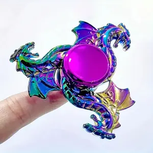 1pc  Fidget Toys- Colorful Sky Dragon Metal Anodized Fidget Spinner, Quiet Focus Gadget, Playroom Decor, Party Favor