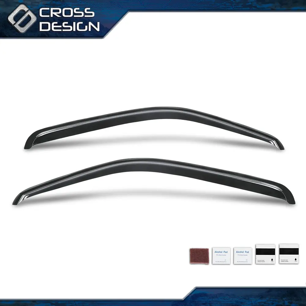 CROSSDESIGN Automotive Side Window Visors - Car Accessories Visor Deflectors with Sun Protection, Out-Channel Guards for 1999-07 Chevy Silverado/Truck, GMC Sierra 1500