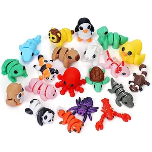 20PCS Mini Animals Set, 3D Printed Little Animals Articulated Flexible Fidget Toy, Mini Animal Figurines Toy, 3D Printed Cute Animal Toys Home, Office, Executive Desk for Christmas Decoration