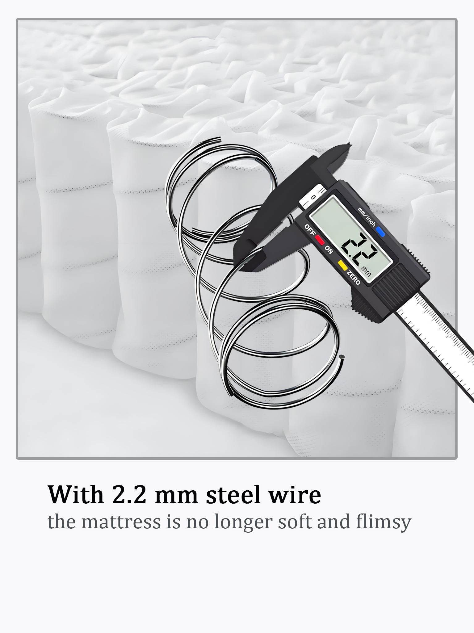 Luxury Medium Firm Pocket Spring Mattress | 2.2mm Strong Support Orthopedic Mattress | Motion Isolation No Partner Disturbance | Back Pain Relief | Breathable Durable Hotel Quality Bed in a Box