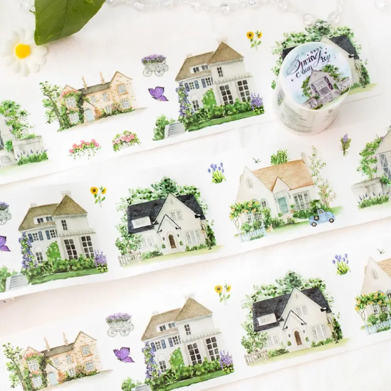 Handmade Craft Tape Roll/bag, Origami Material, Slow Spring Light Series, Spring Theme Decorative Stickers for Journals and Water Bottles, DIY Sticker, Scrapbooking, Scrapbook Accessories