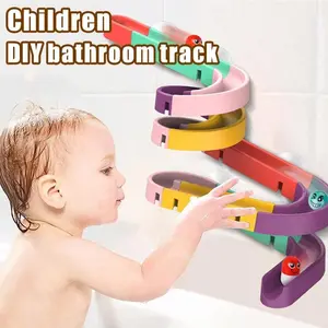 12/16/24 bathroom track toys Play color random, children, baby, bathtub, shower, water spray shower, water games, water toys, Bath bubble maker, safety materials, education and early education, random color matching, birthday gifts