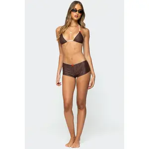 Pinstripe Boyshort Bikini Bottom