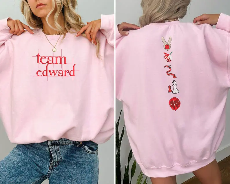 Twilight Embroidered Sweatshirt for Edward fans, Book Cover Aesthetic, Twilight Saga Embroidered Crewneck, Edward Cullen, Vampire, Forks Washington