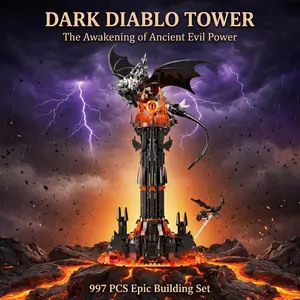 997PCS Lord of the Rings Building Blocks Set, LED Light Up Eye of Sauron Dark Dragon Barad-dur Tower Model Kit, Collectible DIY Bricks Toy Gift for Adults Teens Boys Girls 8+ Movie Fans Building Enthusiasts