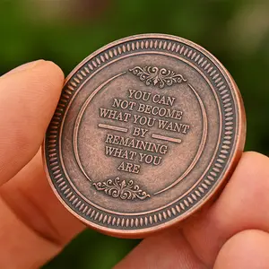 Metamorphosis Coin, EDC Reminder Coins, Reminder Motto Medallion, EDC Copper Gear, Encouragement Gifts Ideas, Inspiration Quote Coins