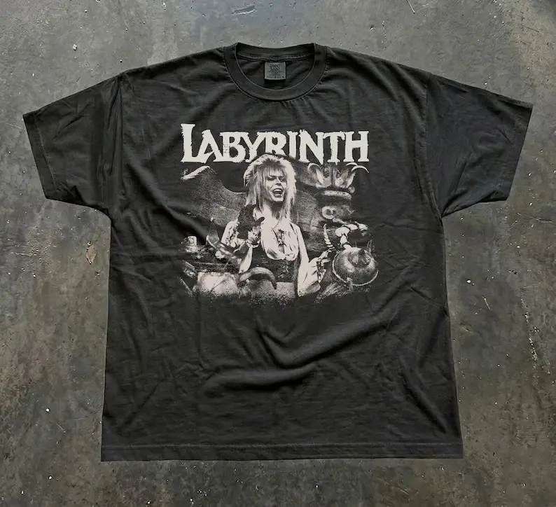 Vintage Labyrinth Shirt, David Bowie Jareth Goblin King T-Shirt, Retro Fantasy Movie Graphic Tee, 80s Dark Fantasy Nostalgia Film Gift