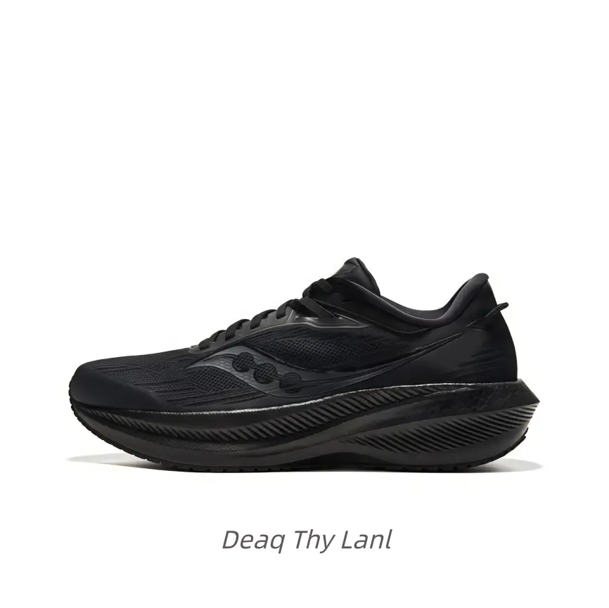 Classic Black Cushioned Sports Shoes Breathable Upper Suitable for Long Time Standing Road Running Training Weekend Outdoor Hikes