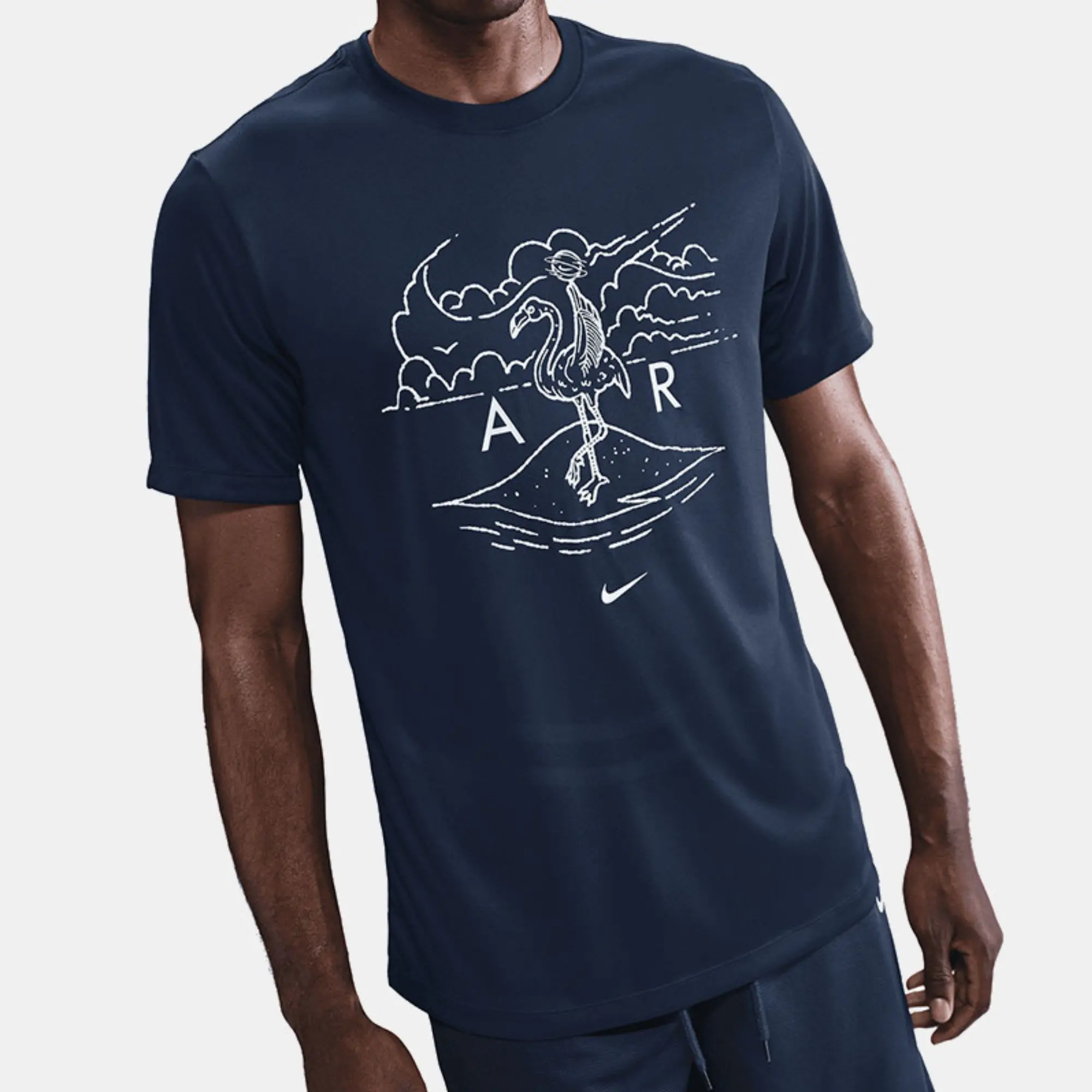 Nike Sportswear Men's RLGD Island Jam Graphic T-Shirt Blue Casual Cotton Short Sleeve Crew Neck Tee Everyday Comfort Athletic Streetwear Graphic Shirt Summer Lifestyle Apparel Relaxed Fit Nike Graphic Tee for Men