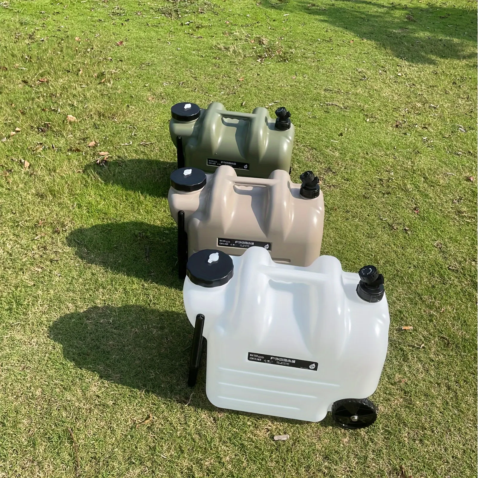 7.4gal Portable Water Container with Wheels - Large Capacity, Durable PE Square Tank for Camping, Hiking & Picnics