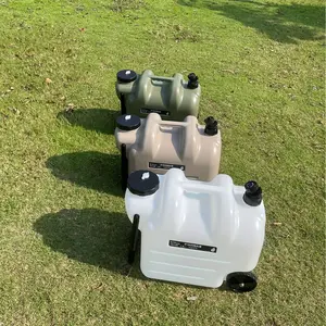 7.4gal Portable Water Container with Wheels - Large Capacity, Durable PE Square Tank for Camping, Hiking & Picnics