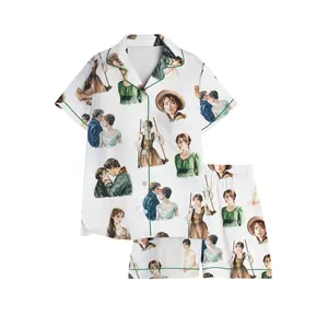 Pride and Prejudice Pajama Set, Jane Austen Sleepwear, Mr. Darcy Book Lover PJs, Romantic Literary Loungewear, Gift for Women Readers