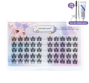 MENGSHUER Comic Segmented Eyelashes #Bushy Little Devil Free Glue - Makeup Cosmetic for Easy Application