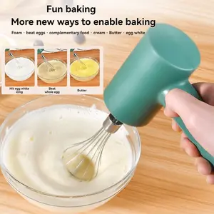 Cordless Hand Mixer, Handheld Electric Whisk , Hand Held Egg Beater with 2 Detachable Stir Whisks,  Easy to Clean, Perfect for Home Bakers For Baking, Whipping, Dough, Summer