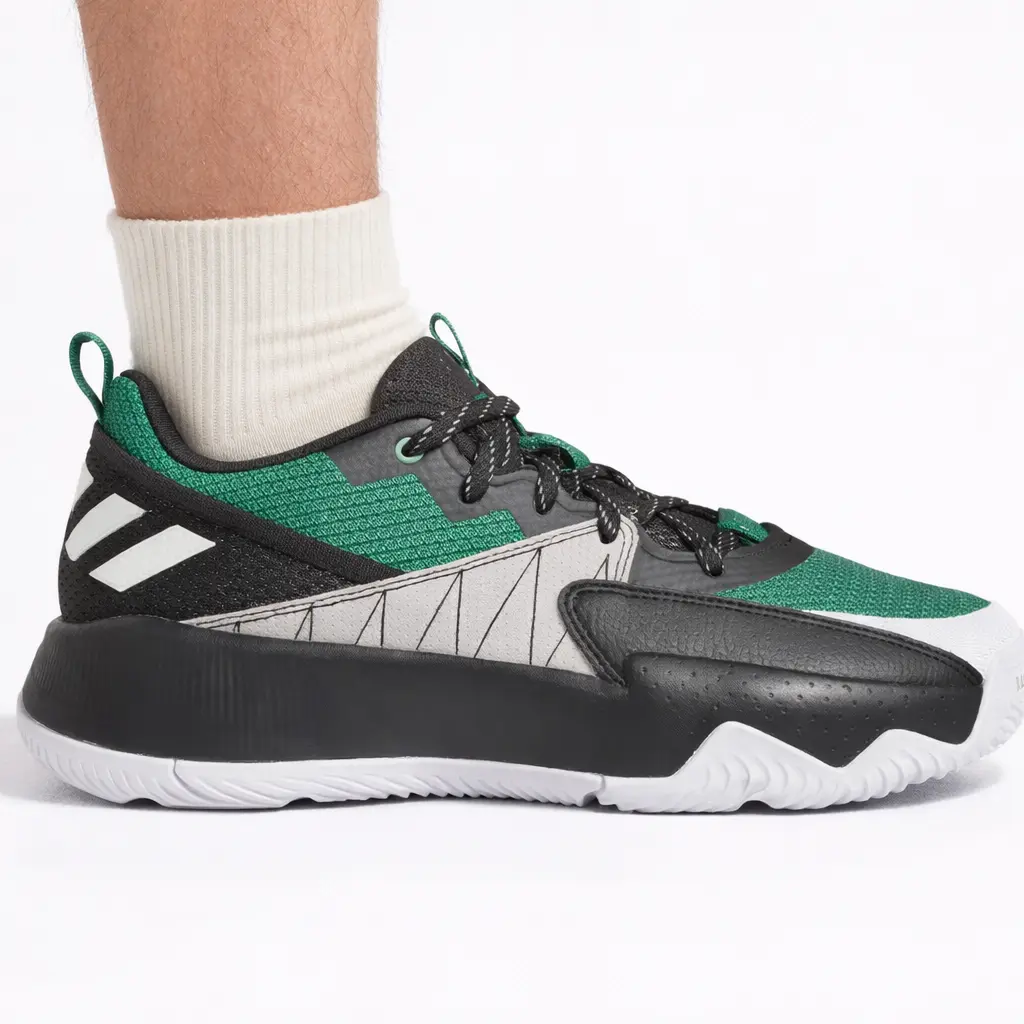 Adidas Men's Green/Black Dame Certified EXTPLY 2.0 Basketball Sneakers - Athleisure, Performance, Laces, Court Play, Lightweight Cushion - ID1808 (No Box), Textile Upper, Game-Ready Fit, Breathable Cushioning