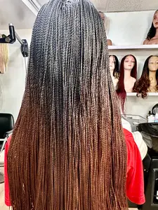 Espresso Glow Ombre twist hand braided wig