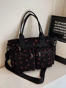 Fashion Multi-Pocket Design Women's Handbag, Large Capacity Portable Side Pocket Mommy Bag, Single Shoulder Crossbody Bag