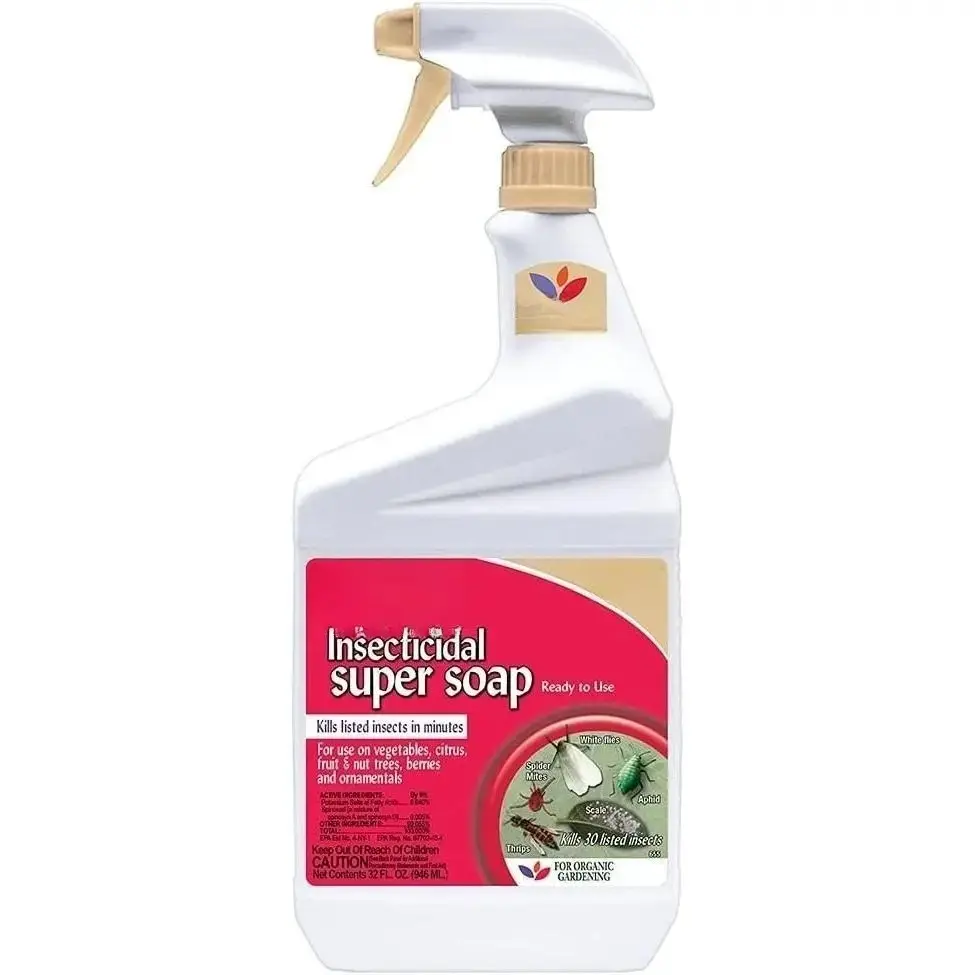 32 oz Ready-to-Use Insecticidal Super Soap Pesticides Spray - Organic Gardening, Outdoor Plant & Home Pest Control Solution