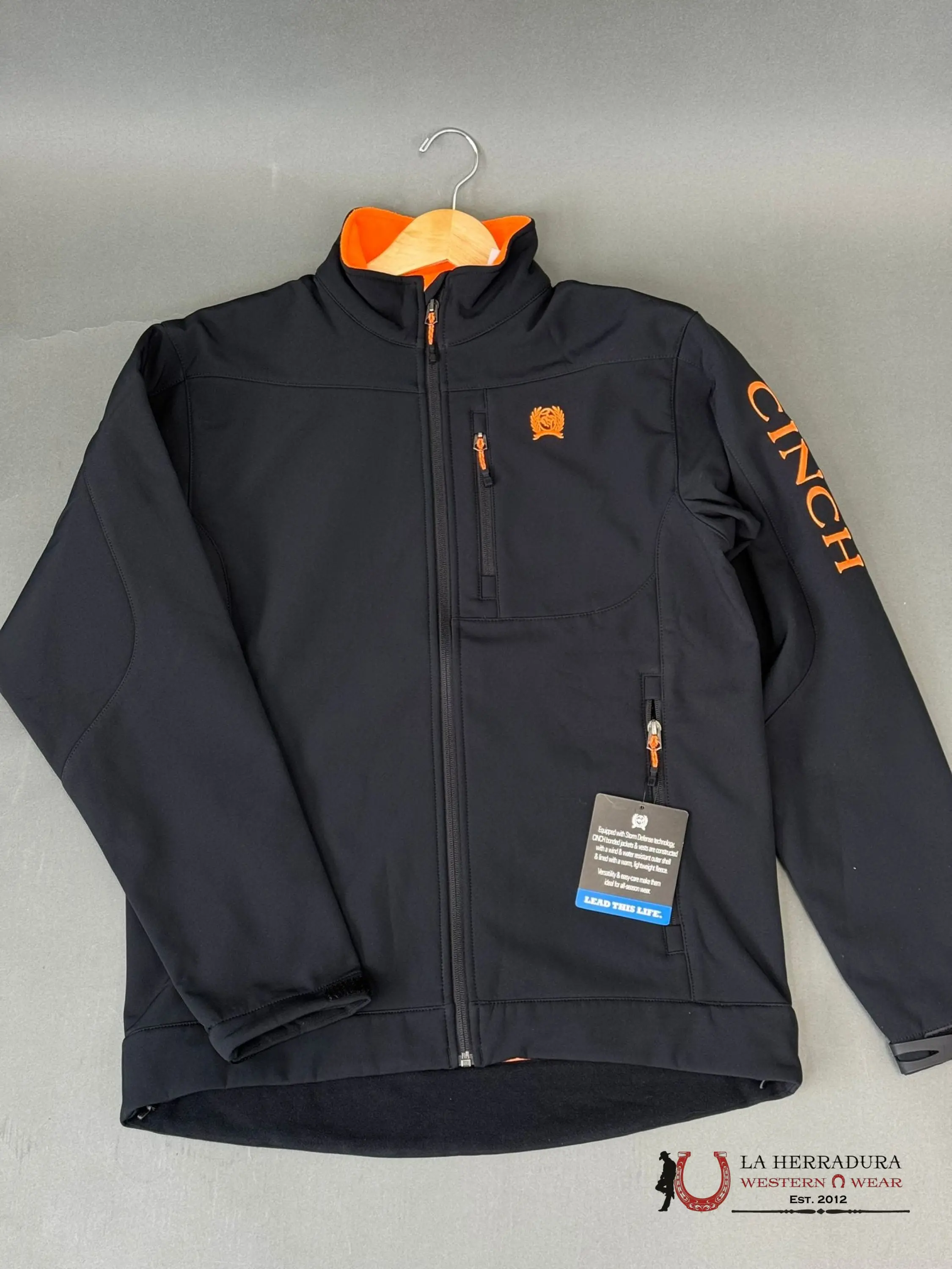 CINCH MENS Black Neon Orange Jacket 7068