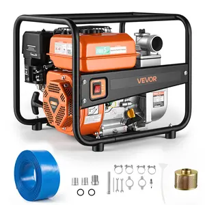 【fathersdaygift】VEVOR Gas Powered Water Pump, 2 in, 158 GPM 7HP Semi Trash Water Transfer Pump Portable, Gasoline Engine with 25 ft Discharge Hose, Heavy Duty Frame, Cast Iron Impeller, for Irrigation, Ponds, Pools