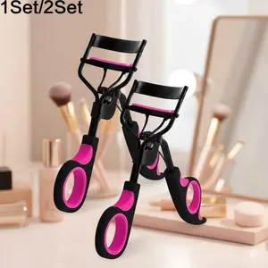 Professional Eyelash Curler Set: Reusable Silicone Pads, Ergonomic Non-Slip Grip, Painless Curl for All Eye Shapes. Compact Travel Size, Spring-Assist Comfort, Durable Stainless Steel. Waterproof & Long-Lasting Lift for Effortless Eye Makeup, Curl Lashes