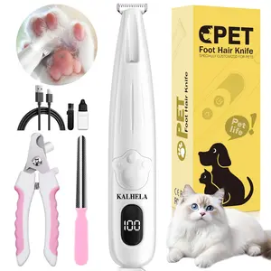 KALHELA Dog Paw Trimmer, Upgraded 18mm-Blade Electric Dog Clippers for Groomming-with Led Display, Waterproof Pet Micro Precisiion Trimmer, Rechargeable Hair Shaver for Paws, Ears, Face, Rump-and Eyes