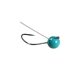 Weedless Weighted Wacky Jig Hook 4Pack Baby Blue