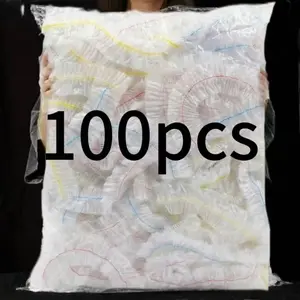 100-Pack Disposable Food Wrap Set, Food-Grade Pe Material, Safe, Odor-Free, Elastic Design, Universal Fit, Perfect for Bowls, Dishes, Leftovers, Kitchen Must-Have