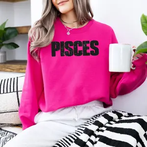 Glitter Horoscope, Zodiac, Astrology, Celestial, Shimmering, Iridescent Sweatshirt, Crew Neck, Women's, Crewneck