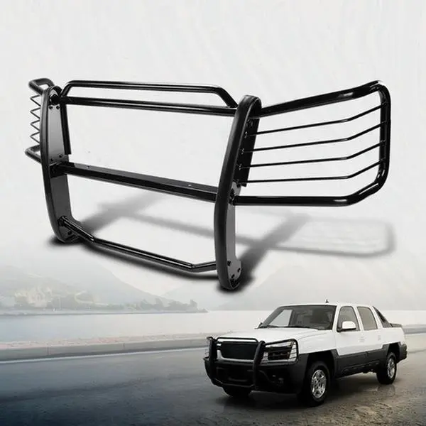 MOTOR GPLUS Bolt-On Powder-Coated Finish Bumper Grille Brush Guard for 2002-2006 Chevy Avalanche 1500 with Cladding, Front End Protection, Vehicle-Specific Fit, Complete Installation Kit, Detailed Instructions