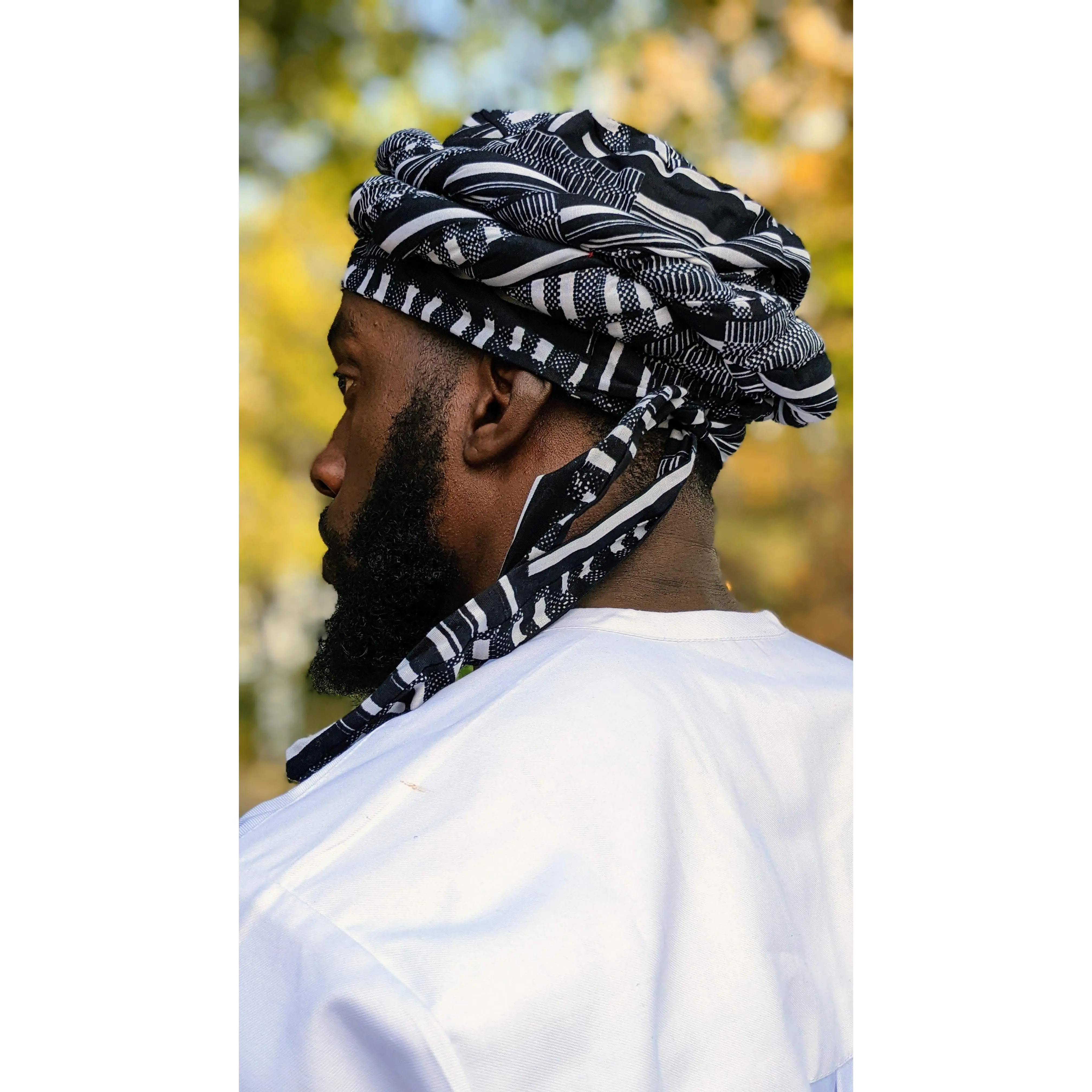 Mens Kobina Kente African print Turban Hat - DPHB0795PT