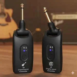 2.4GHz Wireless Guitar System with Rechargeable Transmitter & Receiver. 30m Range for Electric Guitar & Bass. 4-Hour Battery Life, 280° Rotatable Design. No-Latency Audio Transmission.