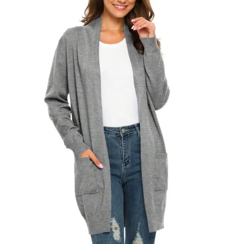 Womens Classic Draped Kimono Cardigans Long Sleeve Open Front Casual Knit Cardigan Sweaters Coat Soft Outwear