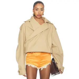 NIIHAI Trench Hoodie in Camel