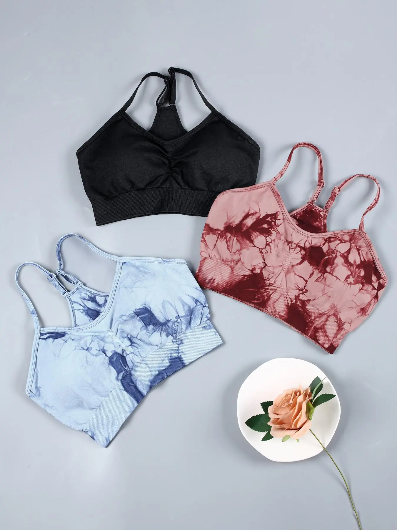 Women's Tie Dye Print Crop Cami Top, Casual Sporty Sleeveless Top for Yoga Gym Workout, Ladies Clothes for All Seasons