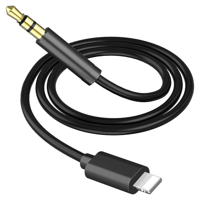 Phone Aux Cable, Charging Port To 3.5mm Aux Headphone Jack Adapter, Stereo Sound Cable Compatible with iPhone 14 Pro Max/13/12 Mini/11 Pro/XR/XS Max/8/7Plus/SE/iPad/iPod, Gaming Headset Accessories