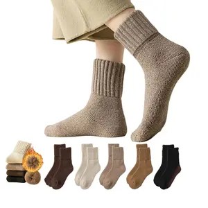 Boot Socks for Women Winter Solid Thick Warm Socks Cozy Crew Socks Christmas Gift