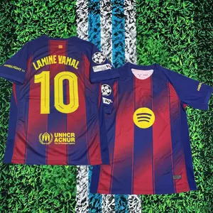2526 Home Red Blue Yamal 10 Short Sleeve Soccer Jersey