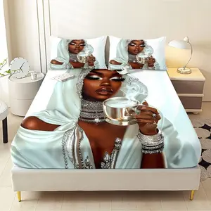 King Size Bedding Set, Boho Style Sheet & Pillowcases, Gothic Aesthetic Mattress Protector, Halloween Christmas Decorations