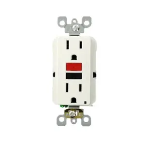 Leviton Mfg R72-GFNT1-0RW 15 AMP 125 Volt Duplex Self-Test Slim GFCI Outlet- White
